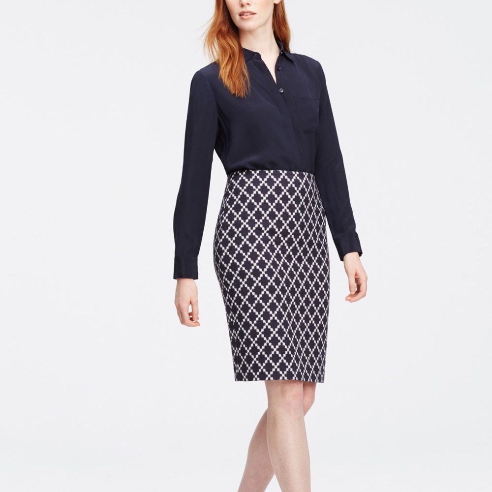 Ann Taylor Diamond Tile Jacquard Pencil Skirt